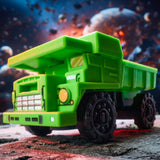 blokees transformers 03 heavy metal war constructicon long haul vehicle dump truck green toy model kit promo photo