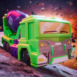 Blokees Transformers 03 heavy metal war constructicon mixmaster defender cement truck vehicle green toy model kit promo photo