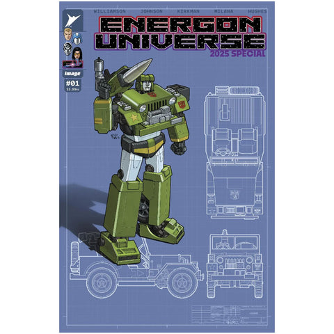 Image Comics Skybound Transformers energon universe 2025 special retailer incentive cover d 1:25 ej su hound comic book