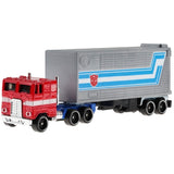 Mattel Hot Wheels Transformers Track Fleet Optimus Prime 1:64 scale die cast truck trailer toy front angle other