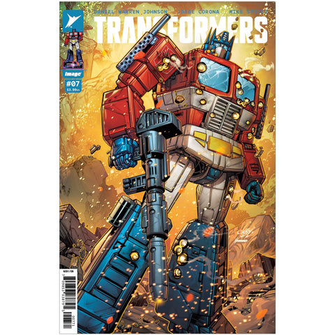 Skybound Image Comics Transformers issue 7 Artist Exclusive jonboy meyers trade dress cover optimus prime rifle comic book
