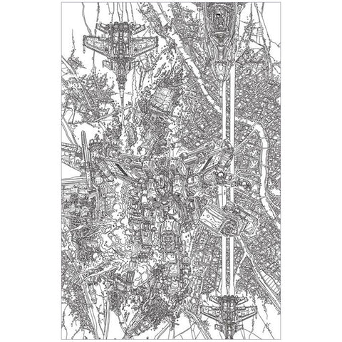 Skybound IMage Comics Transformers Issue 001 Fifth Printing Variant cover B B&W Line art Filya Bratukhin comic book