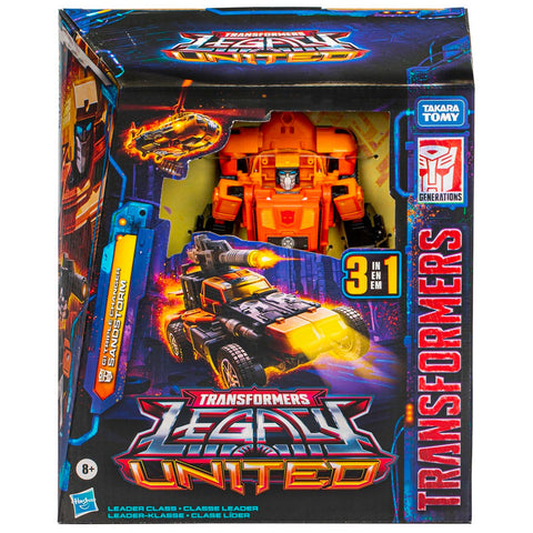 Transformers Generations legacy united g1 triple changer sandstorm leader hasbro box package front