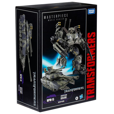 Transformers Masterpiece Movie Series MPM-15 Decepticon Brawl Target Exclusive Hasbro USA box package front angle