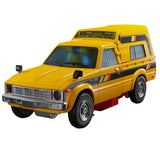Transformers Materpiece MP56+ Rigoras Yellow trailbreaker hoist diaclone takaratomy japan yellow toyota hilux 4wd truck car toy front angle