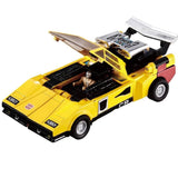 Transformers Missing Link C-05 Sunstreaker takaratomy japan T-spark yellow lamborghini countach race car toy driver cockpit