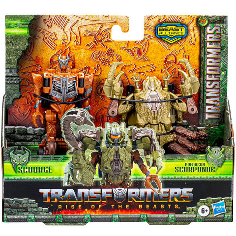 Transformers Movies Rise of the Beasts ROTB Beast Alliance Scourge Predacon Scorponok combiner 2-pack box package front