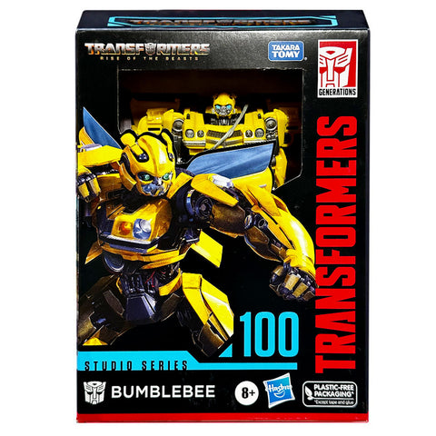 Transformers Movie ROTB rise of the beasts studio series 100 bumblebee deluxe fully-painted face variant box package front