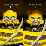 Transformers Movie ROTB rise of the beasts studio series 100 bumblebee deluxe fully-painted face variant toy head comparison close-up photo