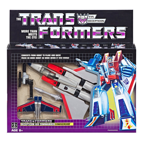 Transformers G1 vintage Reissue air commander starscream walmart exclusive hasbro usa box package front