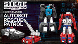 Transformers War for Cybertron Siege WFC-S19 Micromaster Rescue Patrol Red Heat and Stakeout promo