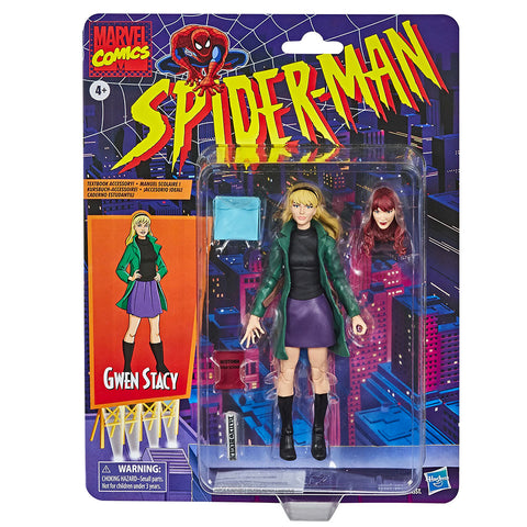 Hasbro Marvel LEgends Retro Collection Spider-Man Gwen Stacy 6-inch box package front