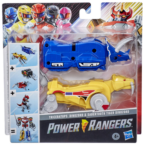 Hasbro Power Rangers Mighty Morphin Triceratops Sabertooth Tiger Dinozord Megazord combiner box package front