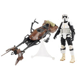 Hasbro Star wars The Black Series Deluxe Speeder Bike with Biker Scout vehicle action figure toy standing
