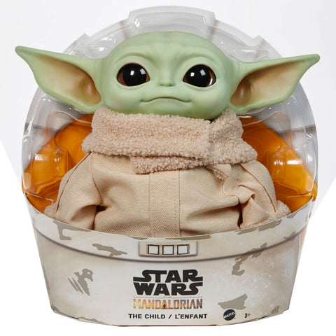 Mattel Star Wars Mandalorian The Child baby yoda lenfant large plush toy doll box package front