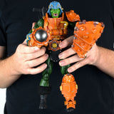 Mondo MOTU Masters of the Universe Snake Man-at-arms exclusive action figure toy in hand scale
