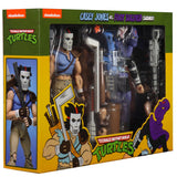 NECA TMNT Teenage Mutant Ninja Turtles Cartoon Casey Jones vs Foot Soldier Slashed 2-pack Box package angle