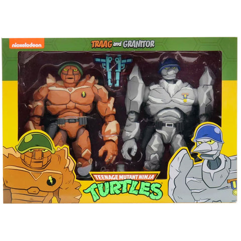 NECA TMNT Teenage Mutant Ninja Turtles General Traag Granitor Rock Solider 2-pack box package front