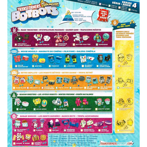 Transformers Botbot Series 4 Complete Set checklist Front