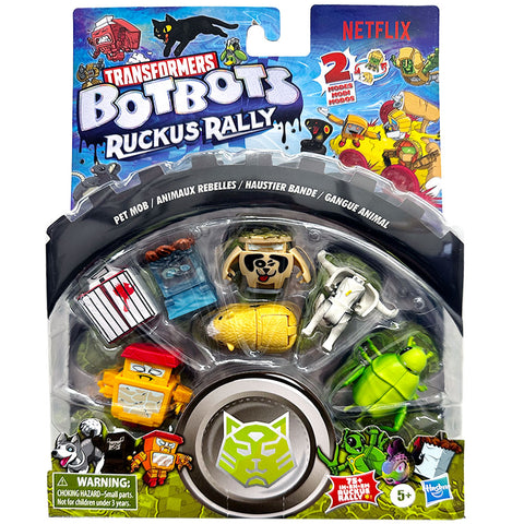 Transformers Botbots Series 6 ruckus rally pet mob 8-pack #1 anty farmwell box package front