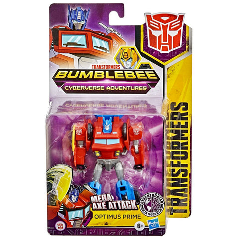 Transformers Cyberverse Adventures Warrior Optimus Prime Mega Axe Attack Box Package Front