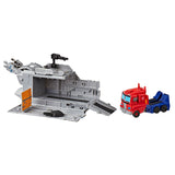 Transformers Cyberverse Warrior Class Optimus Prime Battle Base Trailer giftset transformed