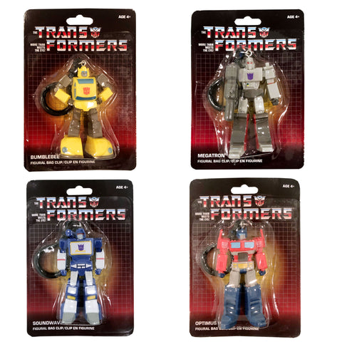 Transformers Dollar Tree G1 keychain bagclip full set of 4 Packaging