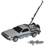 Transformers Generations Collaborative Back to the Future Crossover Deluxe Gigawatt Car Delorean Toy dark windshield