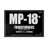Transformers Masterpiece MP-18+ Anime Streak USA Hasbro Version Box Sleeve MOCKUP Digibash