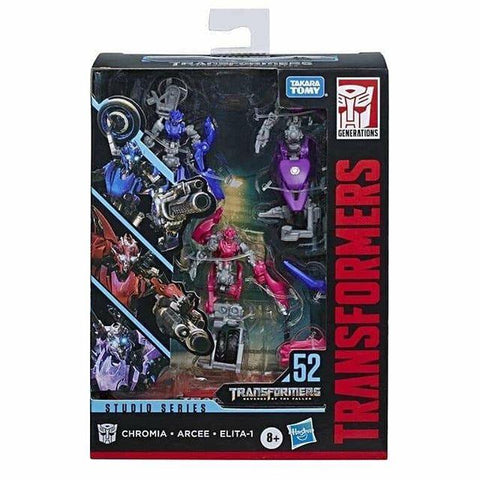 Transformers Studio Series 52 Deluxe Arcee Chromia Elita-1 3-pack Box Package