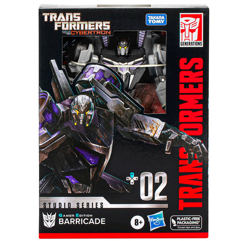 Transformers Studio Series 02 gamer edition barricade deluxe war for cybertron video game high moon studios box package front