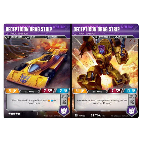 Transformers TCG Card Game Decepticon Drag Strip Cutthroat Warrior Combiner