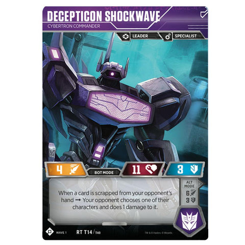 Transformers TCG Card Game Wave 1 Decepticon Shockwave Cybertron Commander Robot Rare