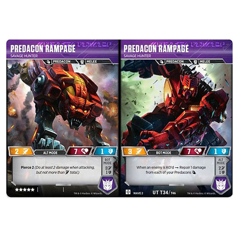 Transformers TCG Card Game Predacon Rampage Savage Hunter Combiner