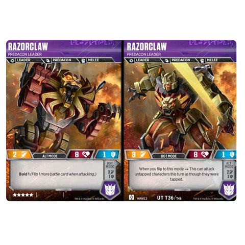 Transformers TCG Card Game Razorclaw Predacon Leader Combiner