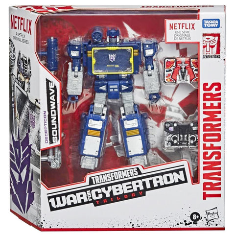 Transformers War for Cybertron Trilogy Netflix Walmart Voyager Earthrise Soundwave Box package front