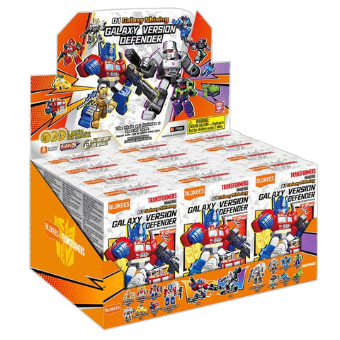 Blokees Transformers 01 Galaxy Shining Defender USA english full case of 12 figure box package front angle render