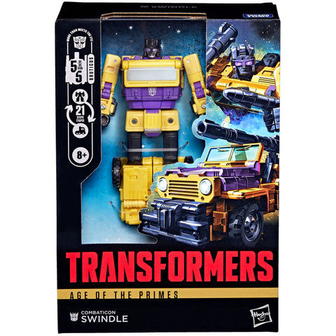 Hasbro Transformers age of the primes combaticon swindle voyager usa box package front photo