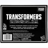 Transformers Missing Link C-06 Cordon Hasbro usa black sleeve box package back photo