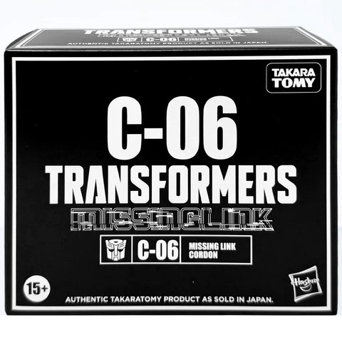 Transformers Missing Link C-06 Cordon Hasbro usa black sleeve box package front photo