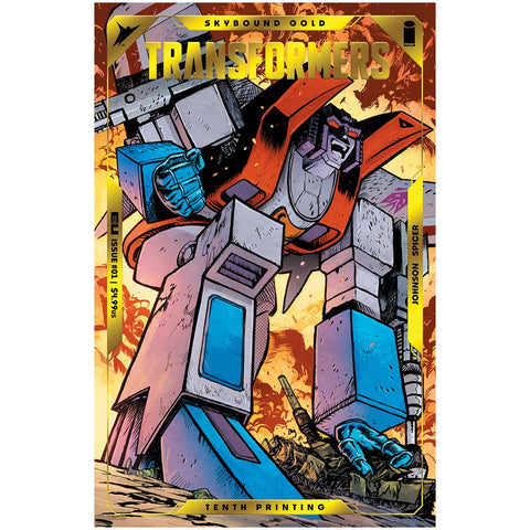 Image Comics Skybound Transformers Issue 001 tenth printing daniel warren johnson starscream gold foil emboss comic book