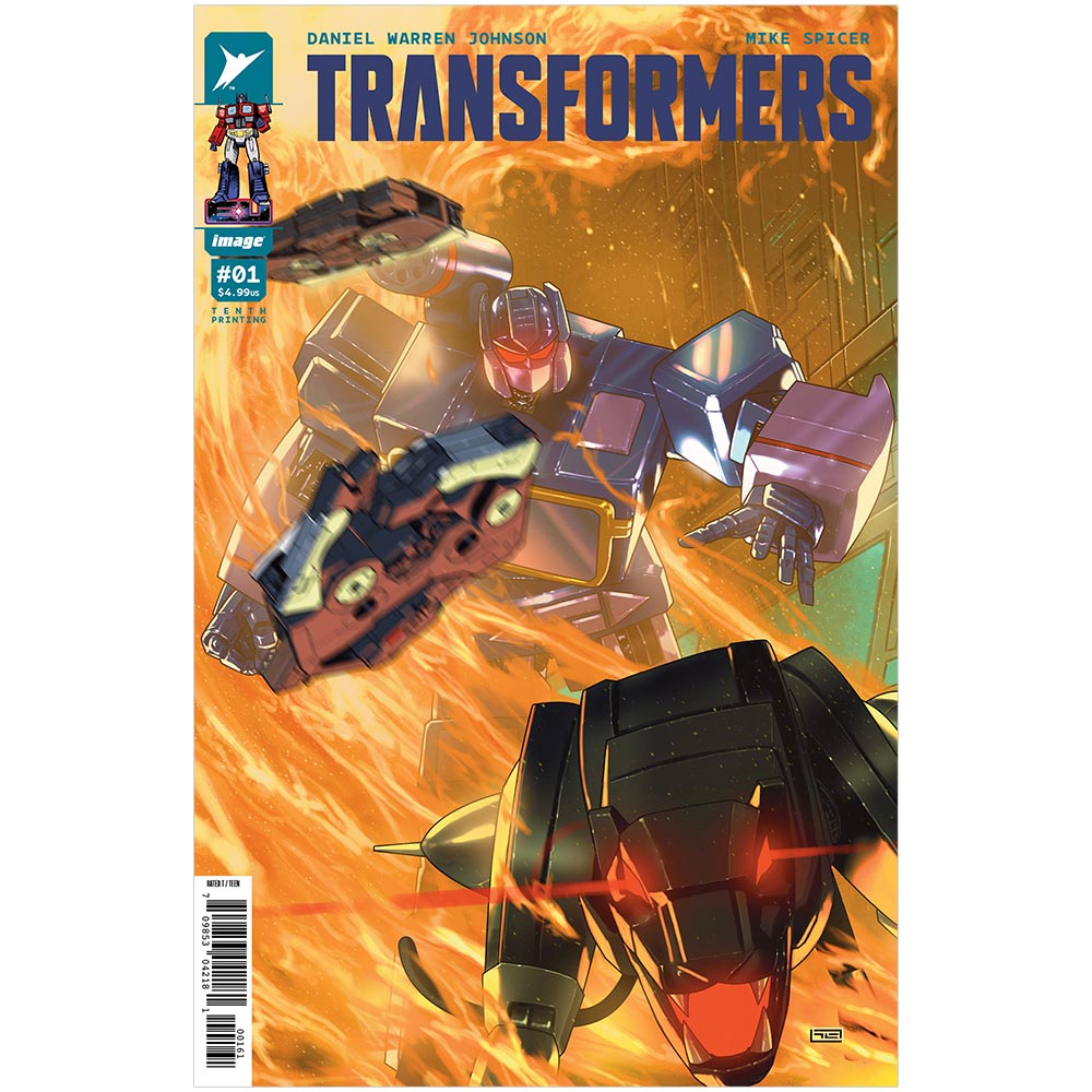 Transformers #1 (Tenth Printing) Cover F (Clarke Variant) - Comic Book Transformers #1 (Tenth Printing) Cover F (Clarke Variant) - Comic Book