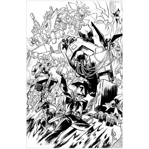 image comics skybound transformers issue 21 cover G jason howard connecting variant black and white BW comic book