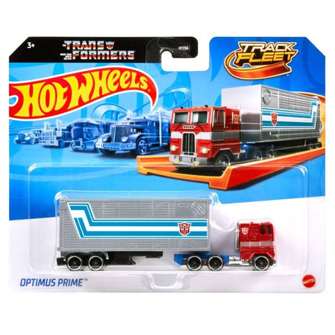 Mattel Hot Wheels Transformers Track Fleet Optimus Prime 1:64 scale box package front