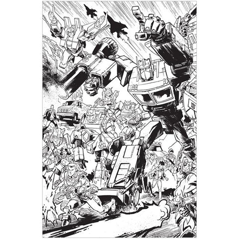 Transformers #9 Cover G (B&W Howard Energon Universe Anniversary Variant) - Comic Book