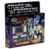 Transformers 40th Anniversary THe Transformers The Movie TF:TM Retro G1 soundwave ravage laserbeak walmart exclusive box package front angle