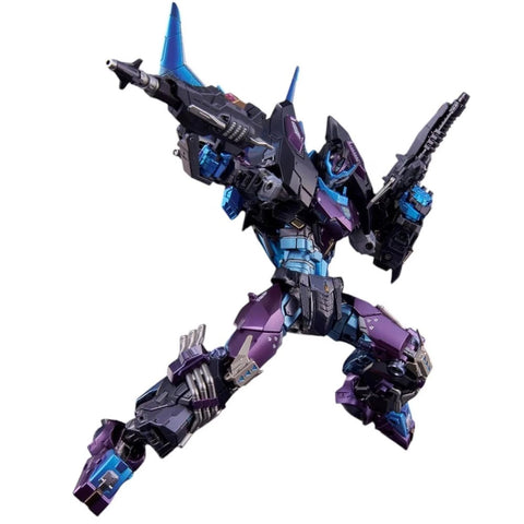 Transformers AMT-01EX Lost Light Rodimus black blue purple robot action figure toy accessories stock photo