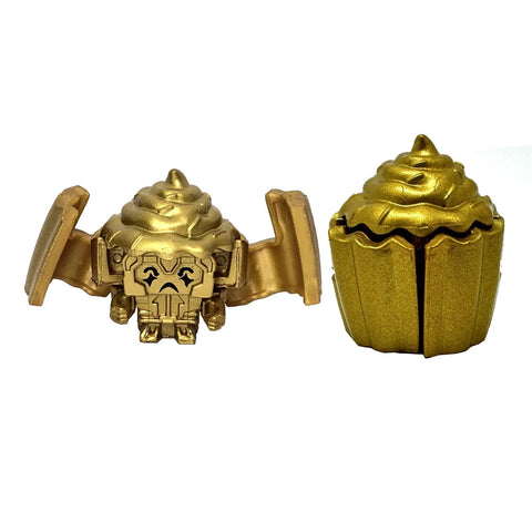 Transformers botbots Series 4 winner's Circle goldsferatu gold cupcake toy