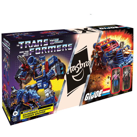 Transformers Collaborative G.I. Joe crossover soundwave dreadknok thunder machine zarana zartan ravage box package front angle open