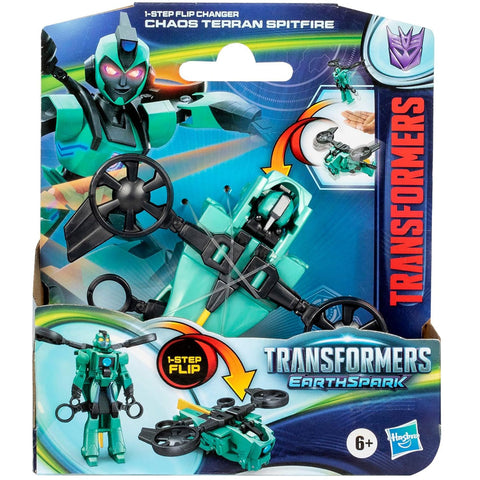 Transformers Earthspark Chaos Terran Spitfire 1-step flip changer hasbro usa box package front